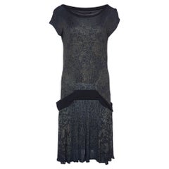 Roberto Cavalli Green Floral Jersey Pleated Midi Dress M