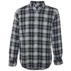 Ralph Lauren Monochrome Plaid Check Cotton Button Down Shirt L