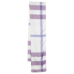 Burberry Vintage Purple Horseferry Print Silk Fringed Scarf (écharpe en soie à franges)