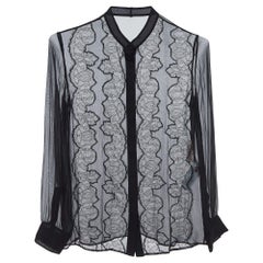 Valentino Black Silk & Lace Blouse S