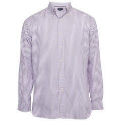 Ralph Lauren - Camicia abbottonata in cotone a righe viola M.