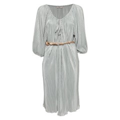 RED Valentino Metallic Crepe Plisse Short Dress M