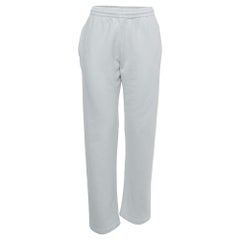 Off-White Blanco Estampado Algodón Cordón Pantalón M