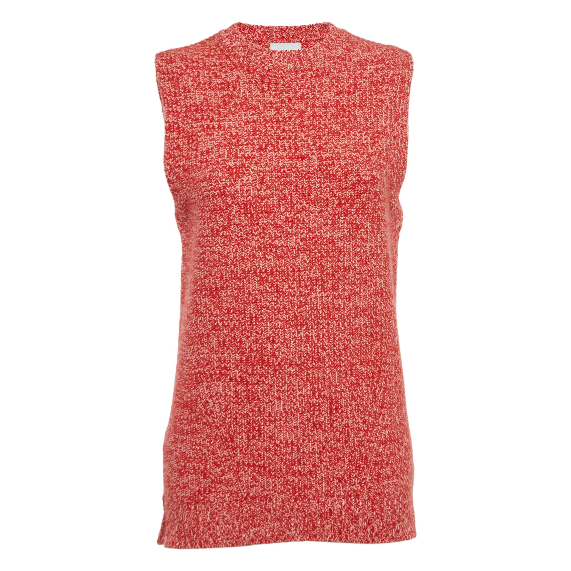 Ganni Red/Pink Knit Sleeveless Top XS