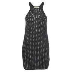 Stella McCartney Mini Vestido de tirantes de punto de algodón adornado negro S
