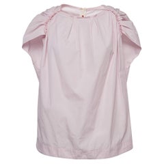 Camicetta con maniche a cappuccio in cotone plissettato rosa cipria Marni S