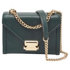Michael Kors Green Emerald Leather Whitney Shoulder Bag