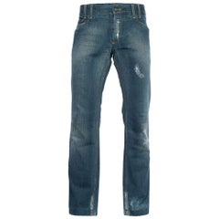 Dolce & Gabbana Blue Distressed Denim Classic 14 Fit Jeans L/Waist 38"