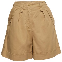 Maje Beige Cotton High Waist Shorts S