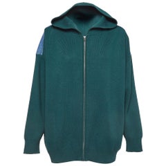 Sandro Grüner Strick & Denim Oversized Hoodie M
