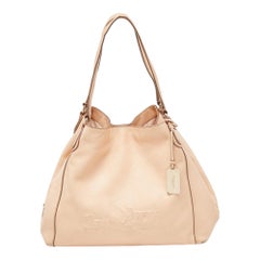 Coach Peach Leather Horse Carriage Edie Shoulder Bag