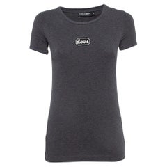 Dolce & Gabbana Grey Applique Cotton T-Shirt XS