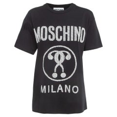 Moschino Couture  Camiseta de algodón negra de media manga con logo XS