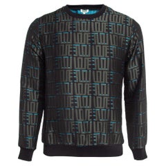 Kenzo Grau Monogramm Jacquard Rundhalsausschnitt Sweatshirt S