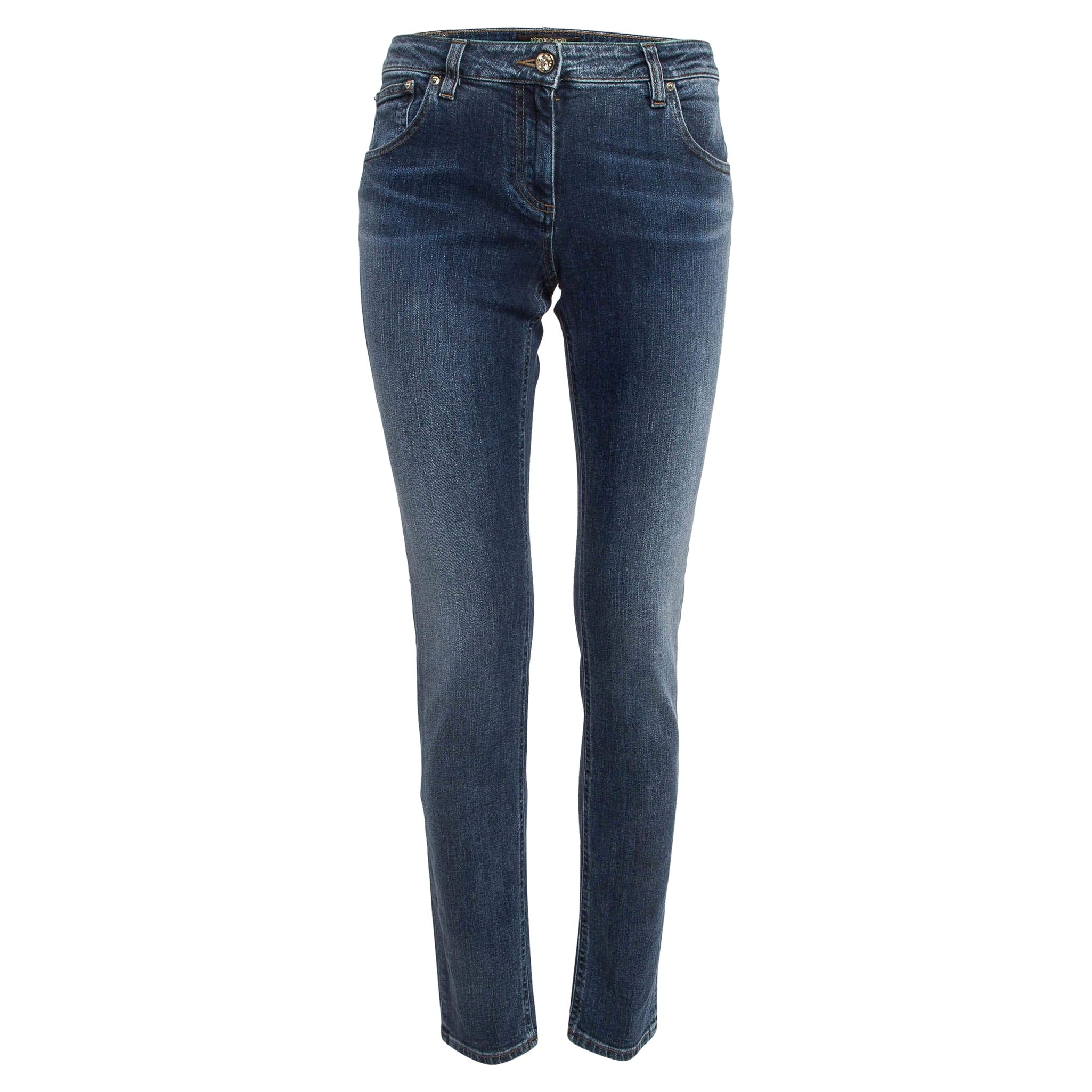 Roberto Cavalli Blue Faded Denim Jeans L Waist 34" For Sale