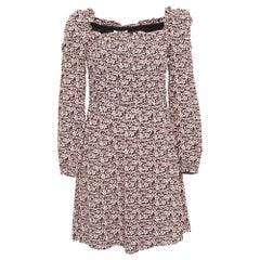 Maje Schwarzes/Rosafarbenes Ranael-Minikleid aus Krepp mit Blumendruck M