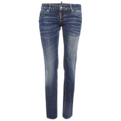 Dsquared2 Blue Washed Denim Low Rise Jeans S Waist 32" (taille 32)