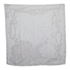 Aigner Grey Logo Print Silk Blend Seasonal Scarf