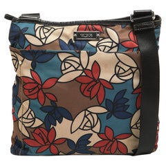 TUMI Multicolor Printed Nylon and Leather Zip Messenger Bag