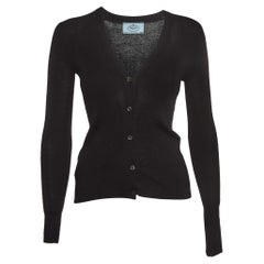 Prada Black Cashmere and Silk Buttoned Cardigan S