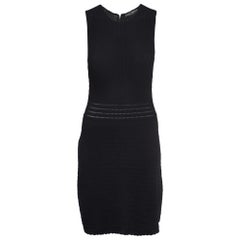 Dolce & Gabbana Black Knit Flared Sleeveless Mini Dress XS