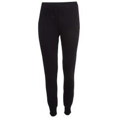Prada Schwarze Joggers aus Baumwollstrick mit dreieckigen Applikationen M
