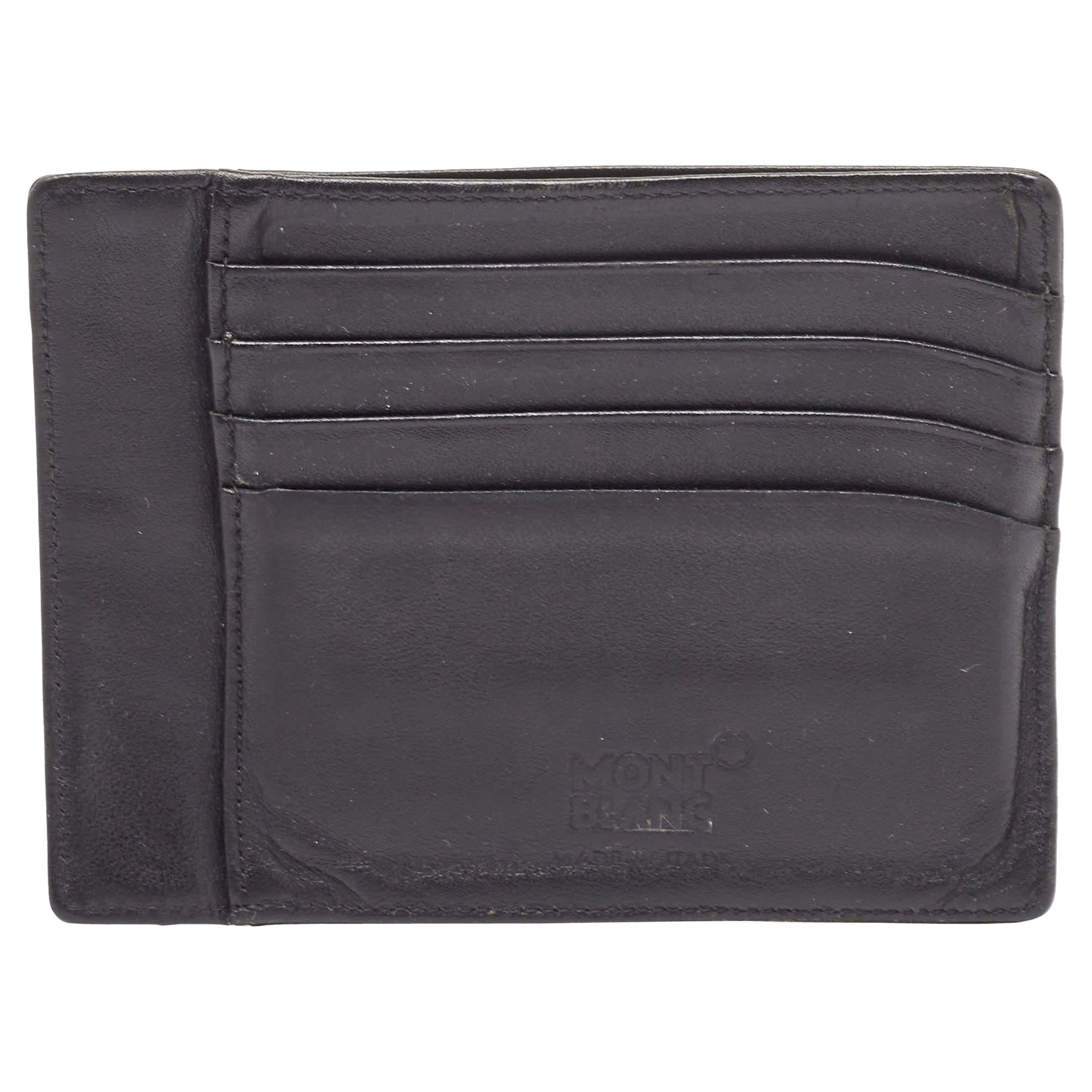 Montblanc Black Leather Urban Spirit Card Holder For Sale