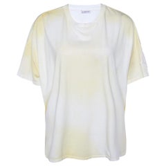 Moncler Maglietta Cropped in cotone giallo Tie Dye L.