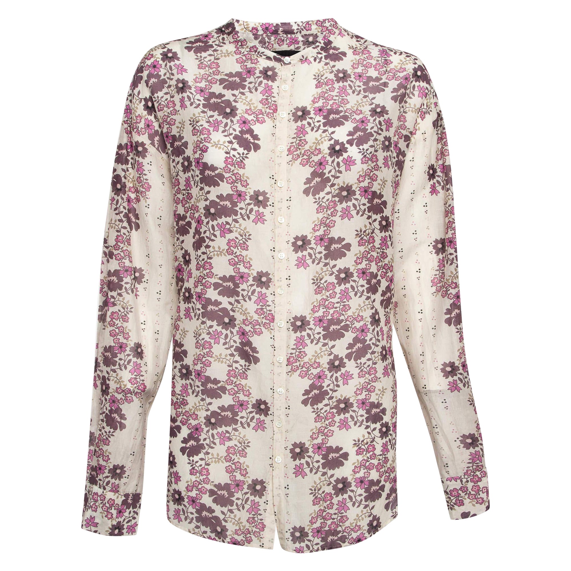 Dsquared2 Pink/Cream Floral Print Cotton Blend Shirt XL For Sale