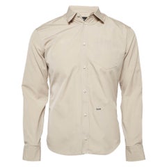 Dsquared2 - Camicia in popeline stampata con logo beige S