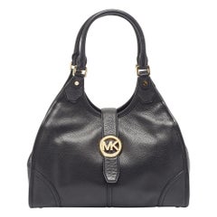Michael Kors Black Leather Hudson Shoulder Bag