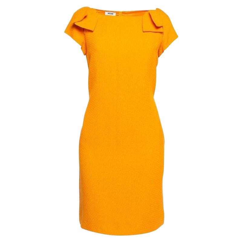 Moschino Vestido de pétalos de tulipán en mezcla de algodón texturizado naranja M
