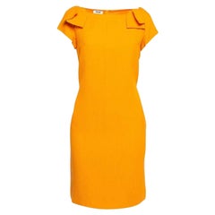 Moschino Vestido de pétalos de tulipán en mezcla de algodón texturizado naranja M