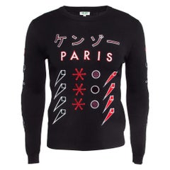 Kenzo Sweatshirt ras du cou en tricot brodé noir XS