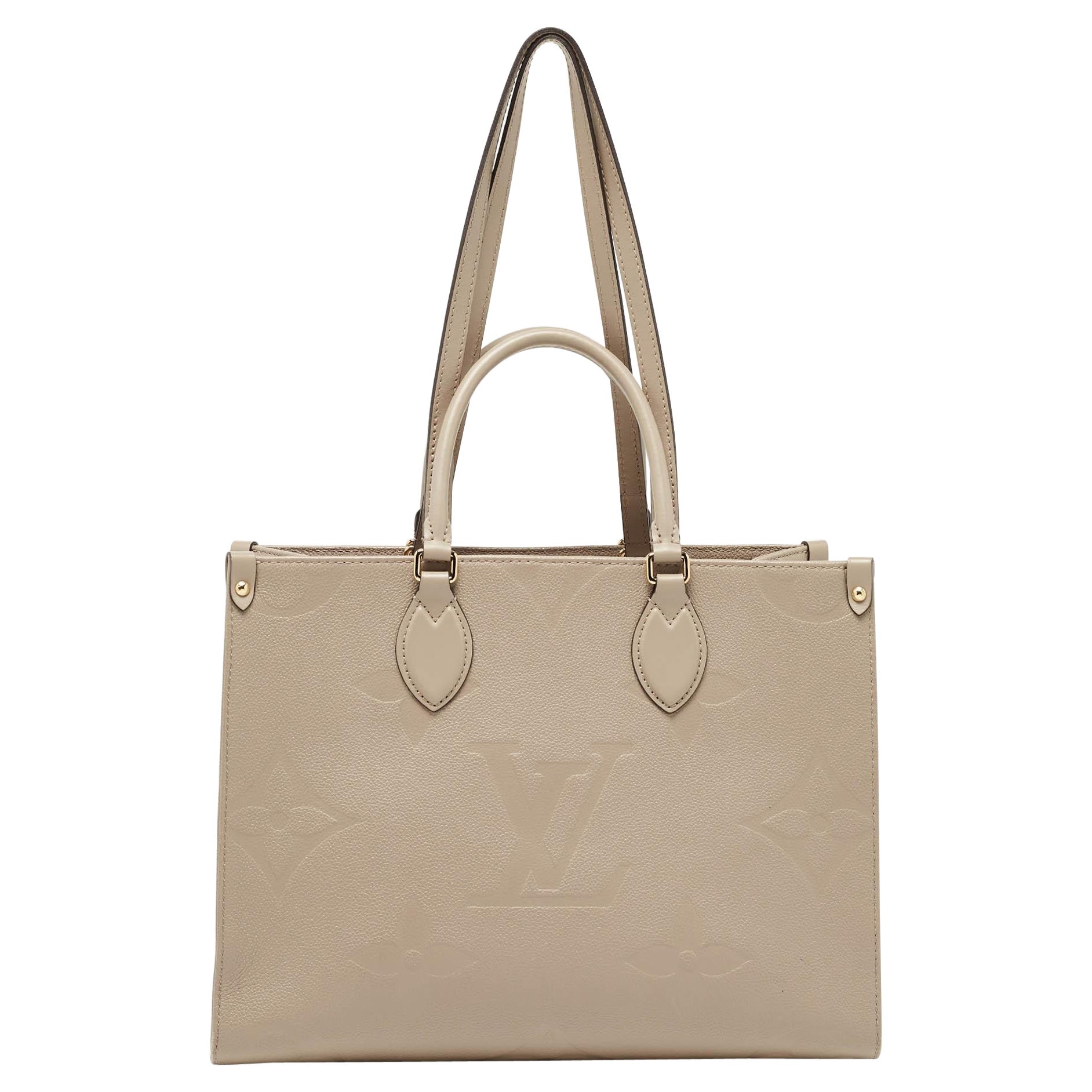 Louis Vuitton Beige Monogram Empriente Leather Giant Onthego MM Bag For Sale