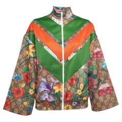 Gucci Greene & Greene Supreme, giacca da ginnastica con zip e stampa floreale XS