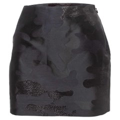 Dsquared2 Black Jacquard Silk Blend Mini Skirt M