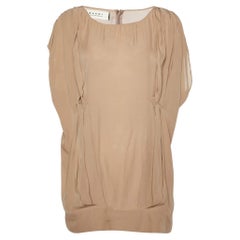 Marni Camicetta in crepe plissettata beige dal taglio ampio M.