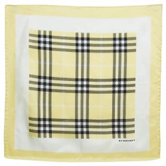 Burberry Yellow Checked Silk Square Scarf