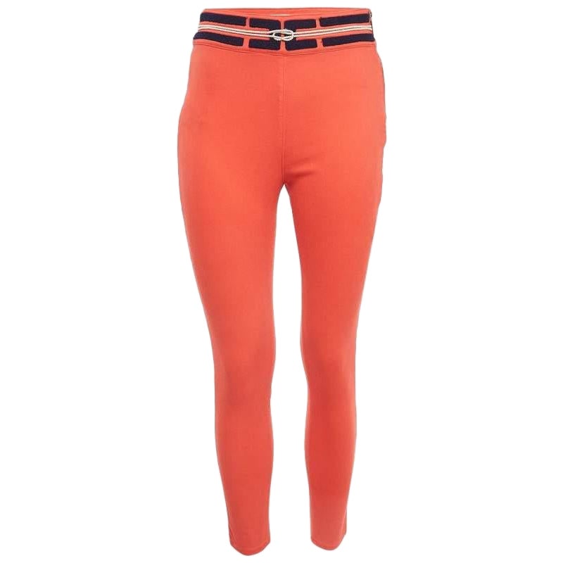 Elisabetta Franchi Orange Applique Denim Skinny Jeans M Waist 28" For Sale
