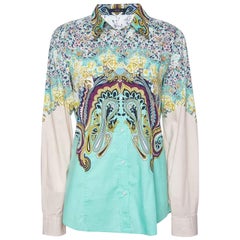 Etro Multicolor Hemd mit Blumendruck aus Baumwolle L