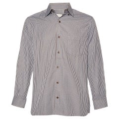 Ermenegildo Zegna - Camicia a quadri in cotone blu M.