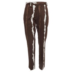 Neil Barrett Brown Abstrakt Druck Baumwolle Hose S
