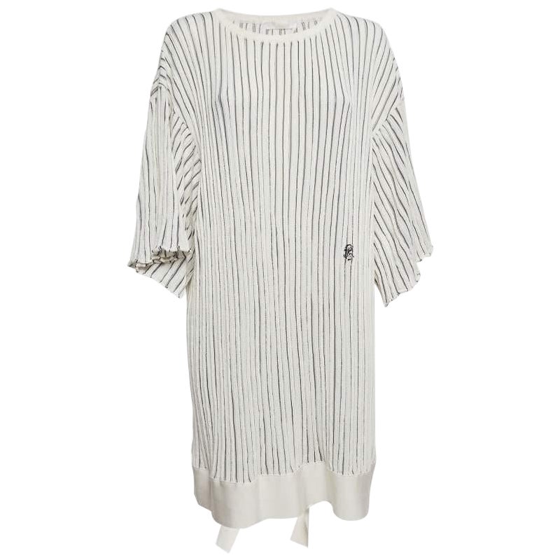 Chloe Off-White - Mini robe à manches évasées en tricot à motifs L en vente