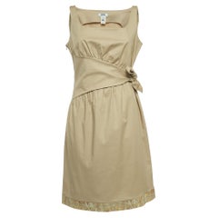 Moschino Cheap and Chic Minivestido con detalle de lazo en mezcla de algodón beige M