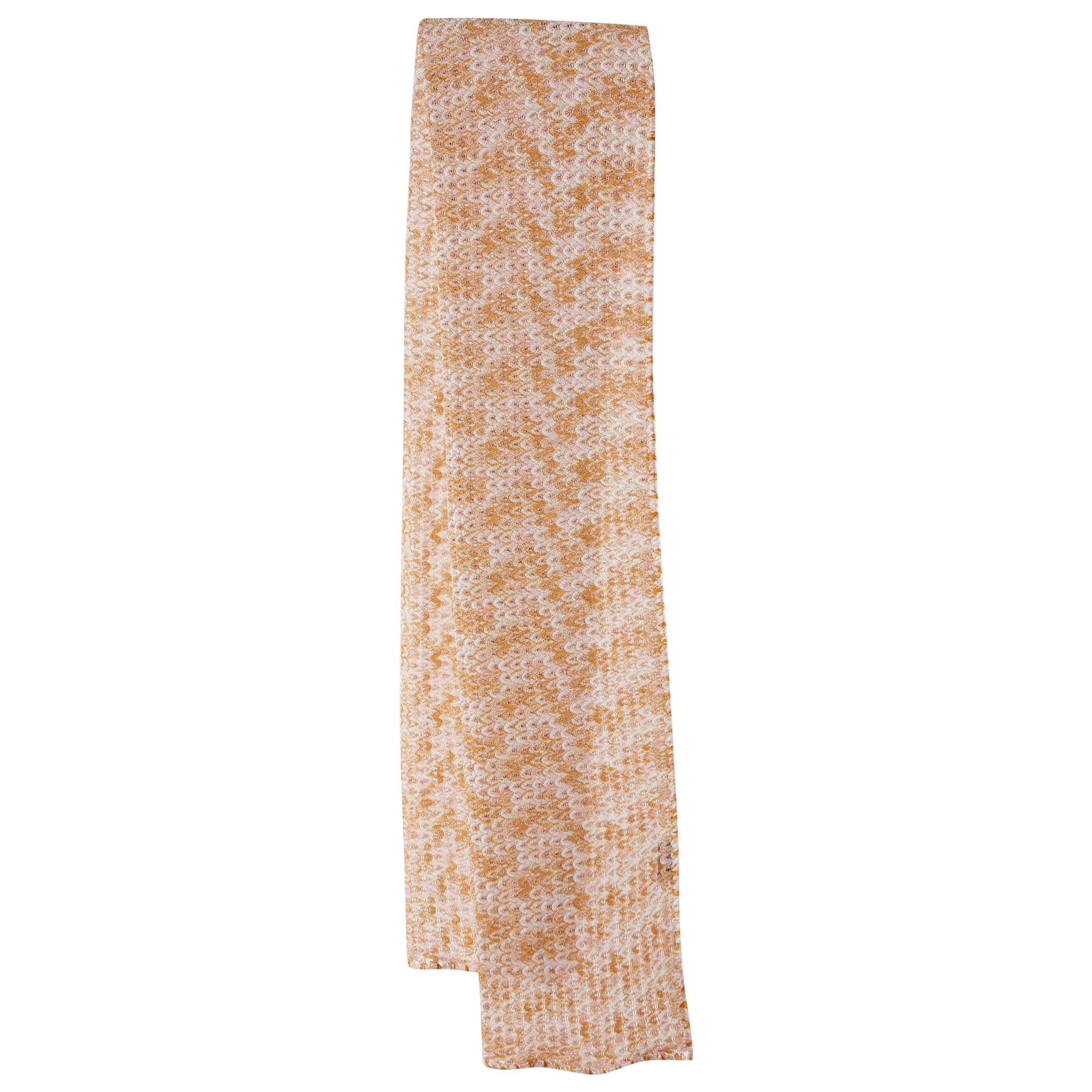 Estola de punto lúrex texturizado naranja/rosa de Missoni