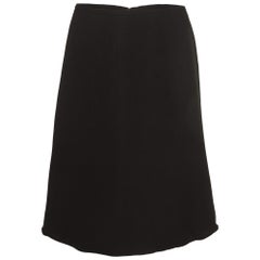 Giorgio Armani jupe évasée longueur genou en soie noire S