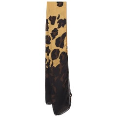 Roberto Cavalli Pañuelo de seda con estampado animal negro/marrón