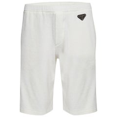 Prada, short Bermuda triangle métallique blanc M