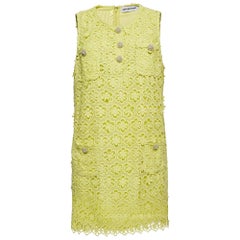 Self-Portrait Yellow Guipure Lace Mini Dress L